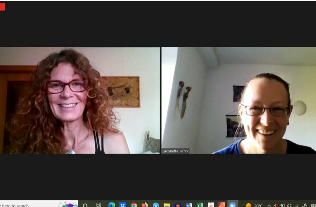 Zoomcall mit einer Bloggerkollegin