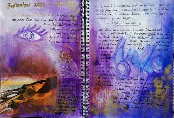 Art Journal gemalt mit Mixed Media und Text